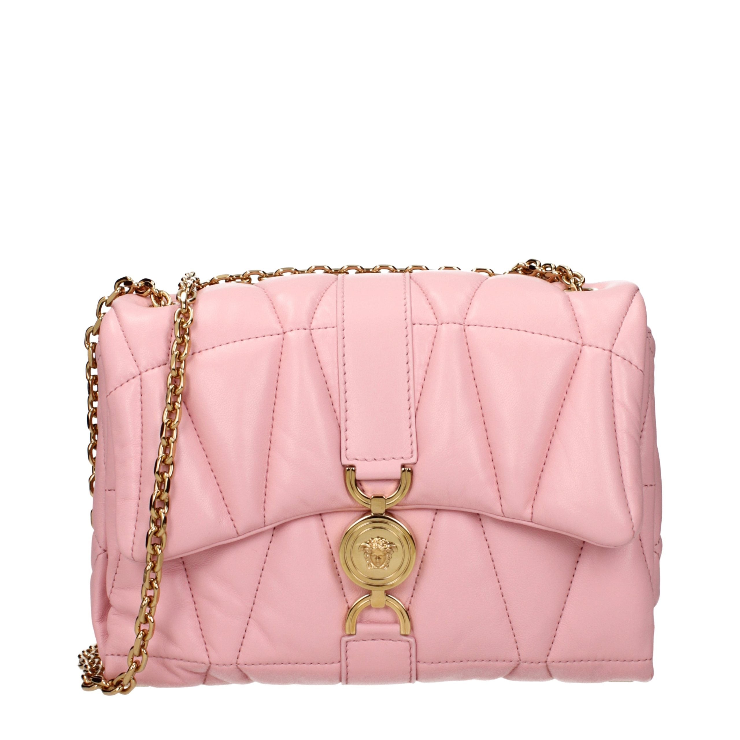 Versace Pink Leather Shoulder Bag