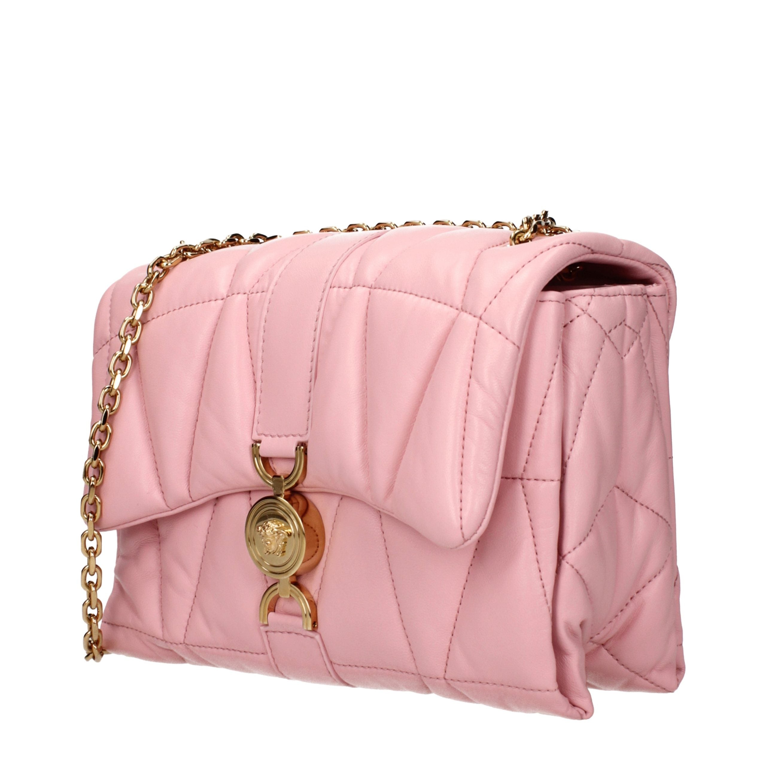 Versace Pink Leather Shoulder Bag