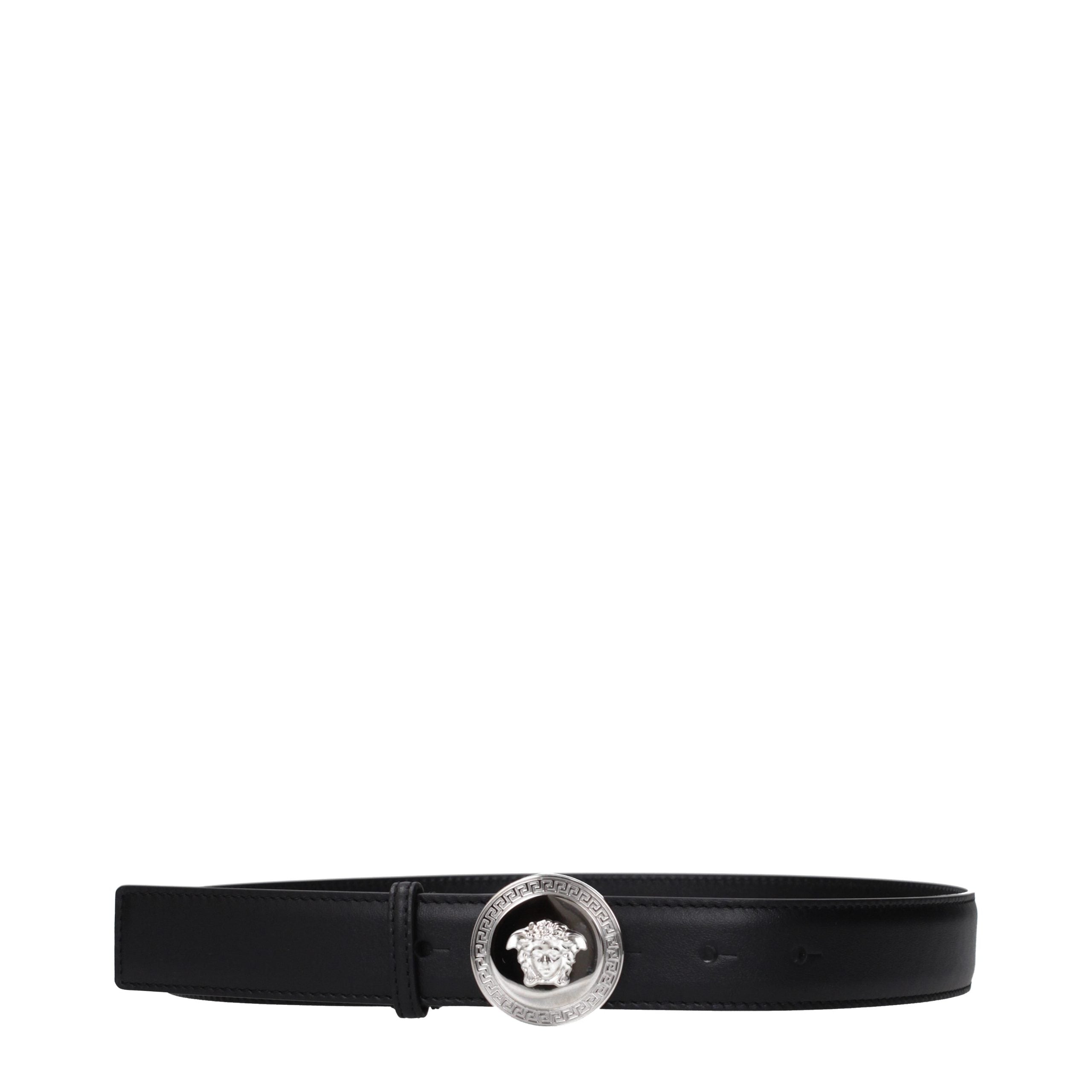 Versace Black Leather Regular Belt