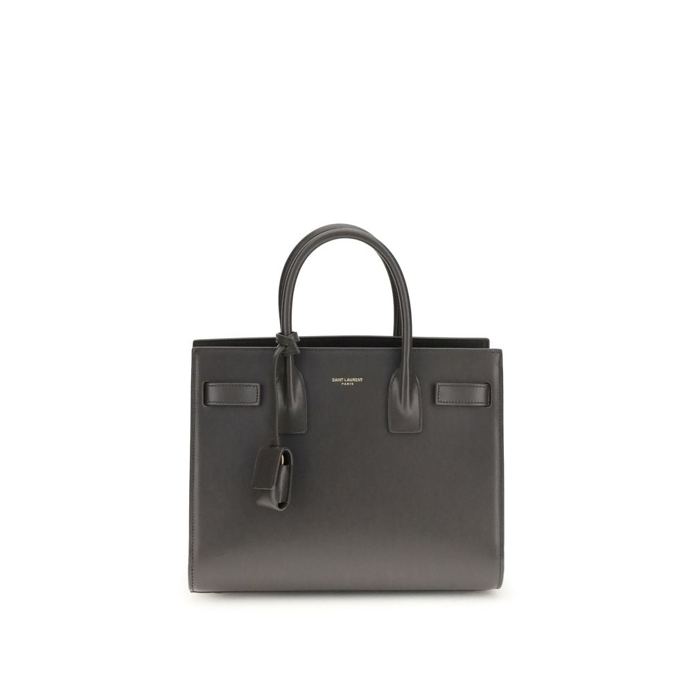 Saint Laurent Gray Calf Leather Bos Taurus Handbag
