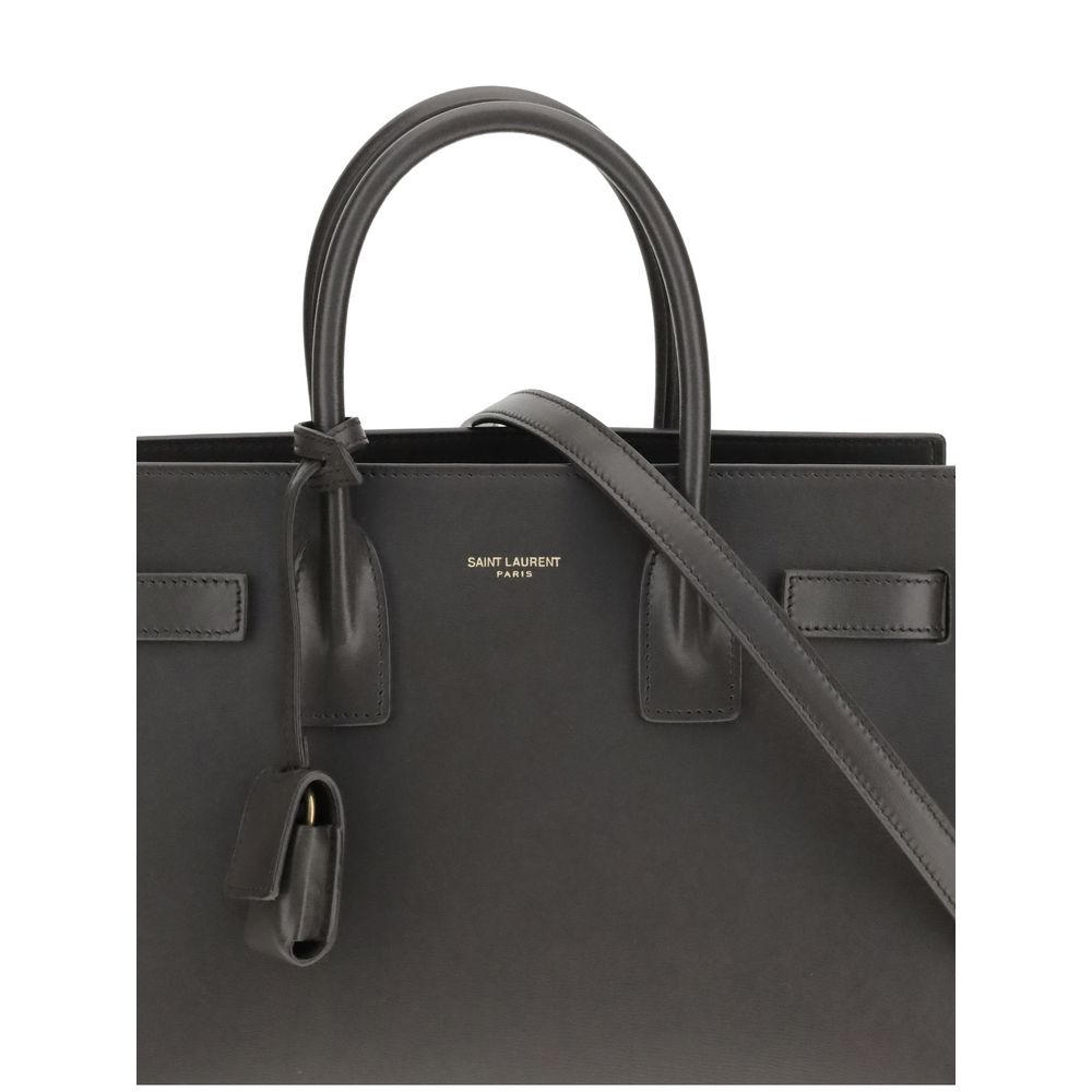 Saint Laurent Gray Calf Leather Bos Taurus Handbag