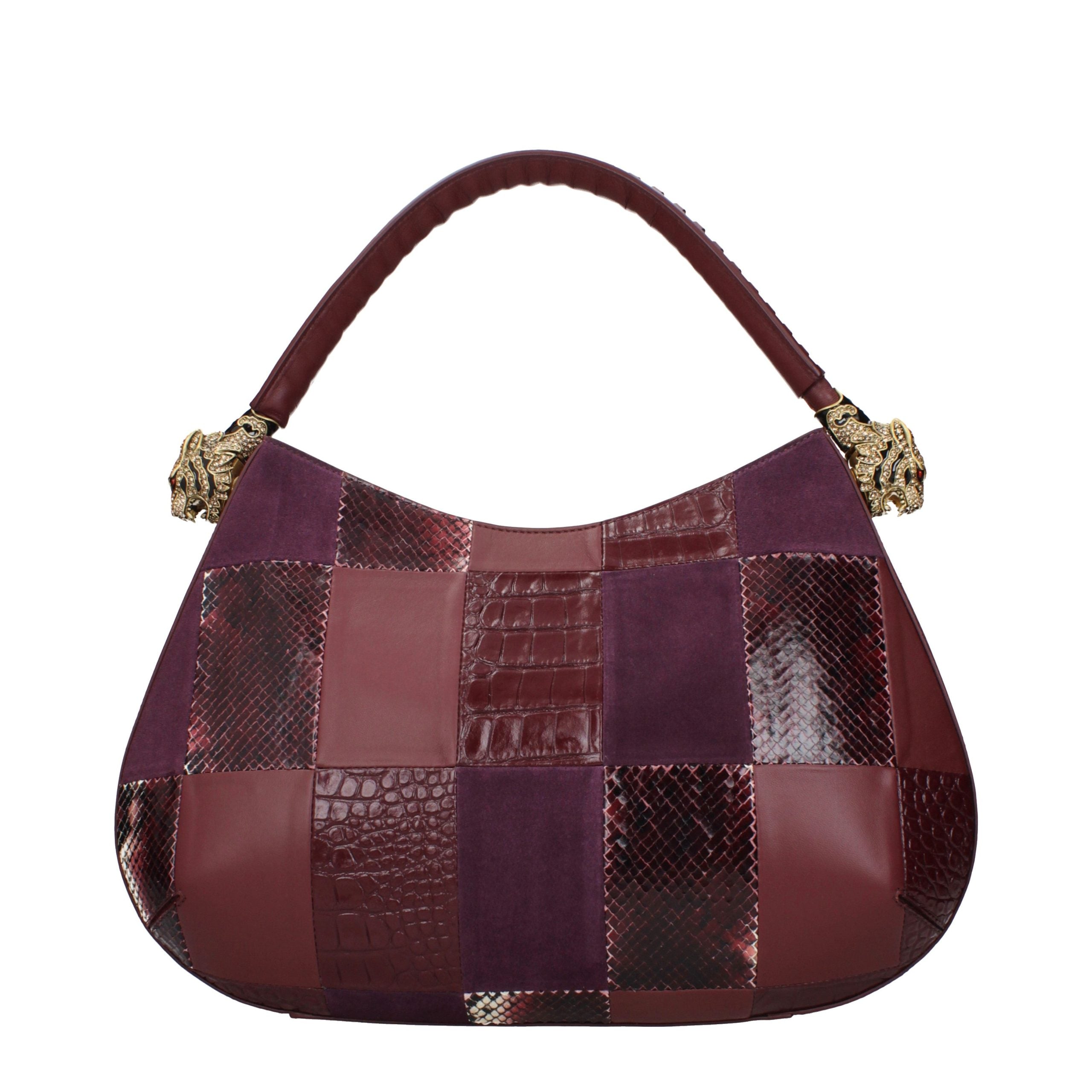 Roberto Cavalli Purple Leather Handbag