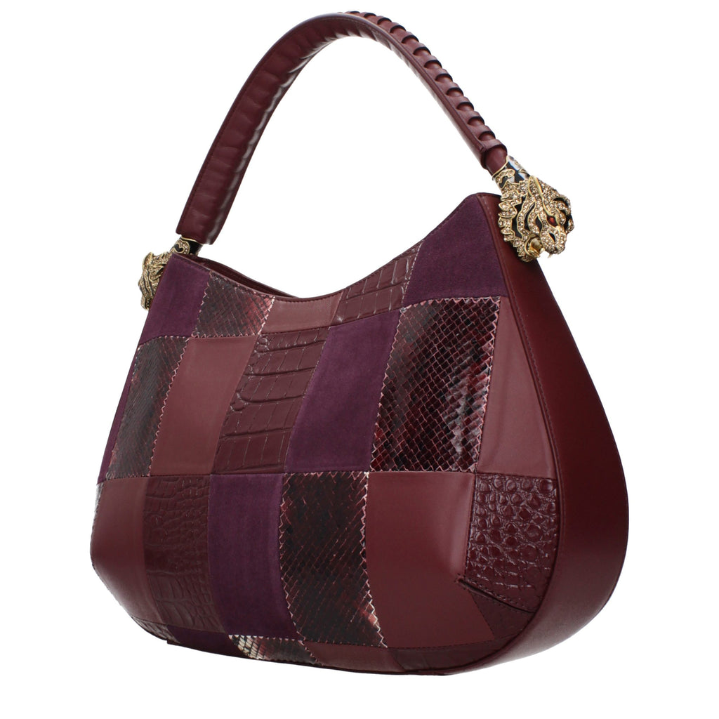 Roberto Cavalli Purple Leather Handbag