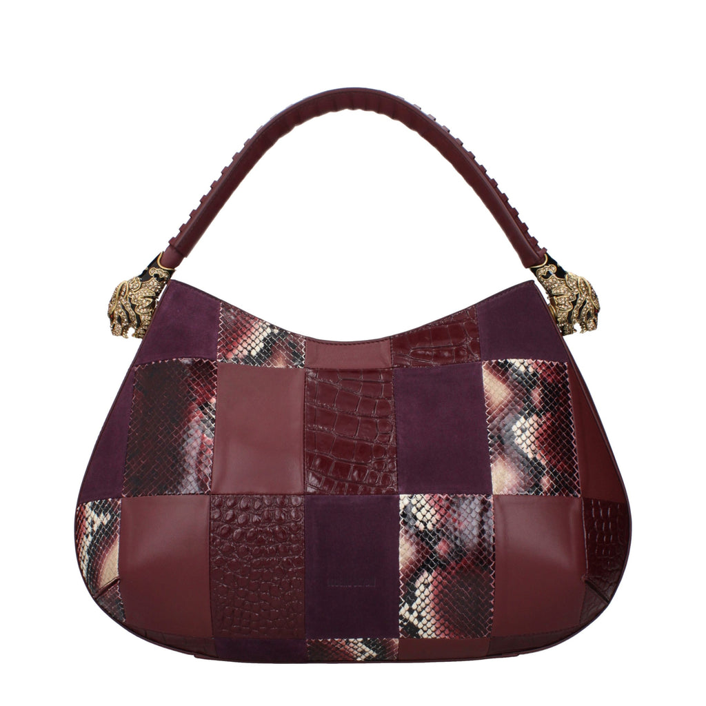 Roberto Cavalli Purple Leather Handbag