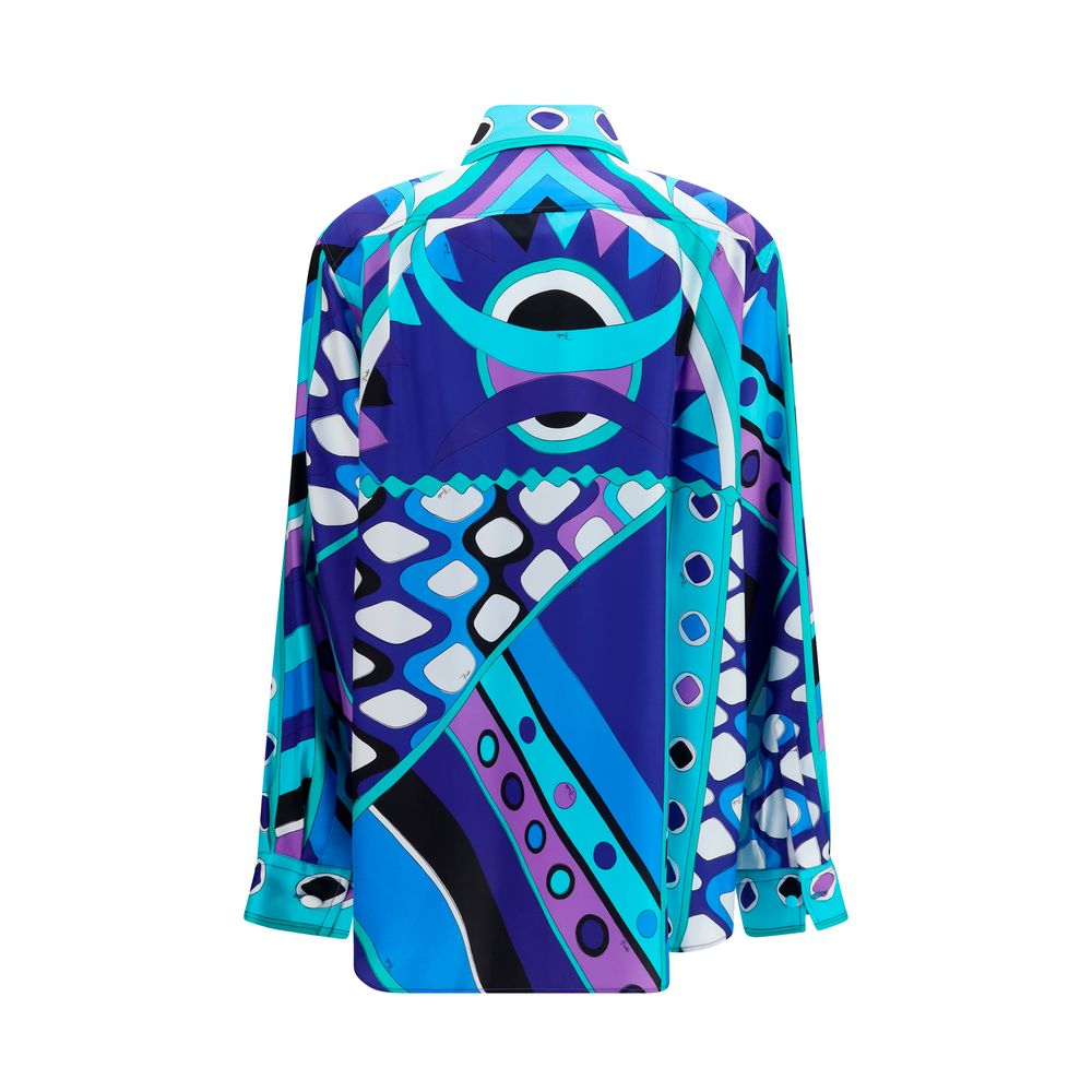 Emilio Pucci Blue Silk Shirt