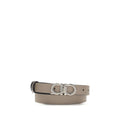 Ferragamo Gray Calf Leather Bos Taurus Regular Belt