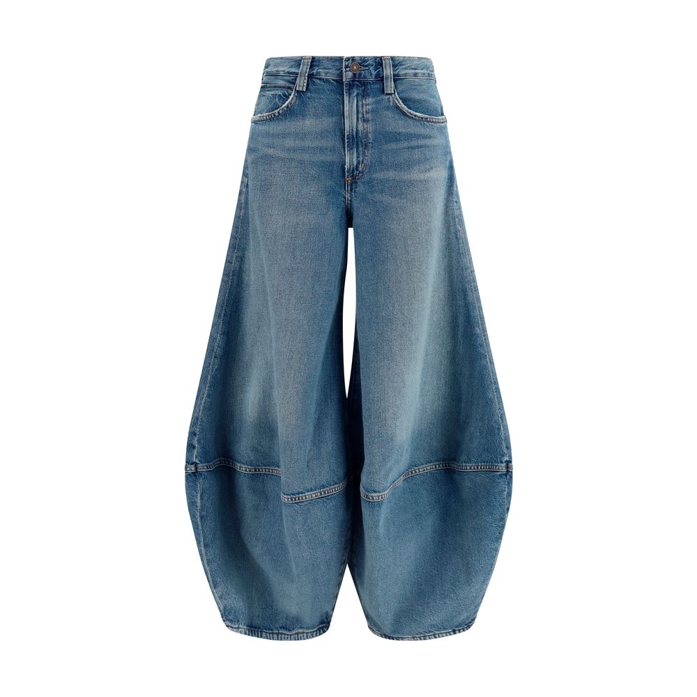 Agolde Blue Cotton Relaxed Fit Jeans
