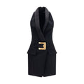 Balmain Black Wool Oves Aries Casual Dress