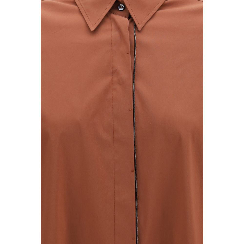 Brunello Cucinelli Brown Cotton Shirt