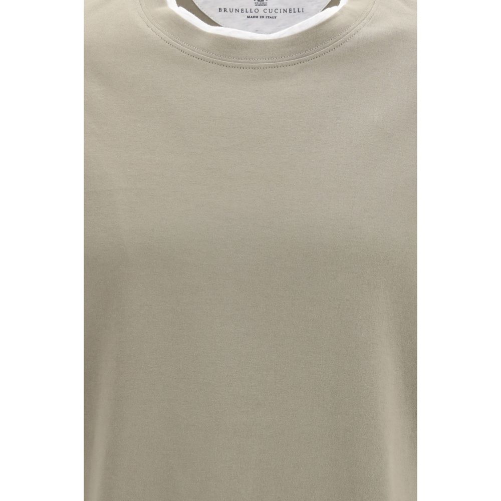 Brunello Cucinelli Bicolor Cotton T-Shirt