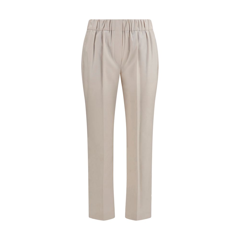Brunello Cucinelli Beige Cotton Casual Pants