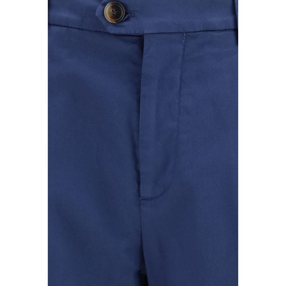 Brunello Cucinelli Blue Cotton Chino Pants