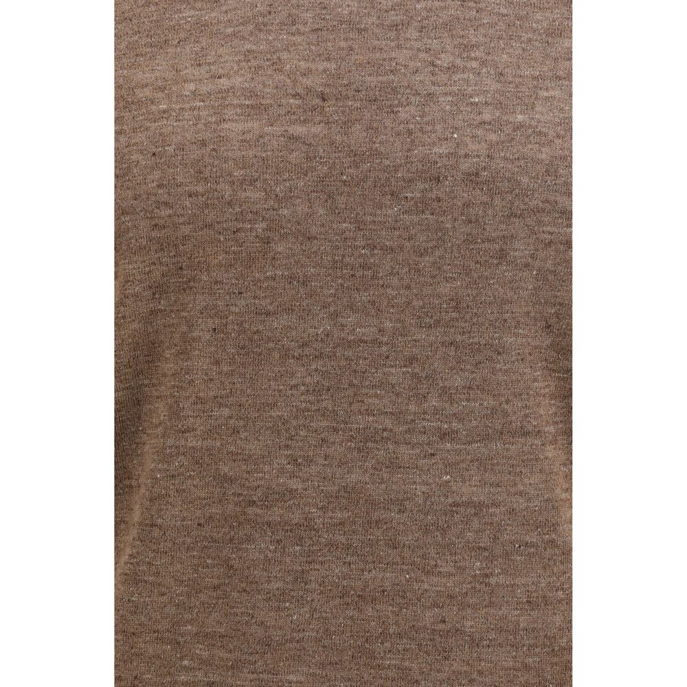 Brunello Cucinelli Brown Linen T-Shirt