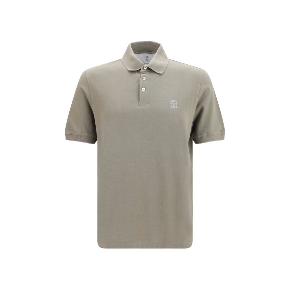 Brunello Cucinelli Bicolor Cotton Polo Shirt