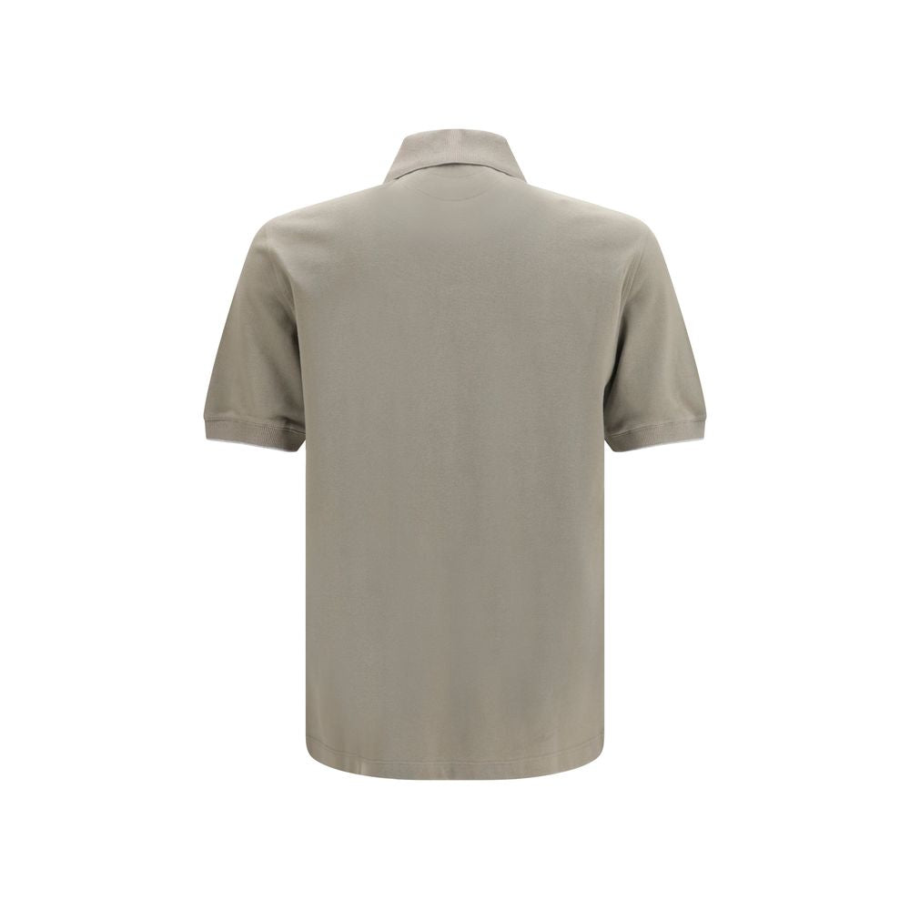 Brunello Cucinelli Bicolor Cotton Polo Shirt