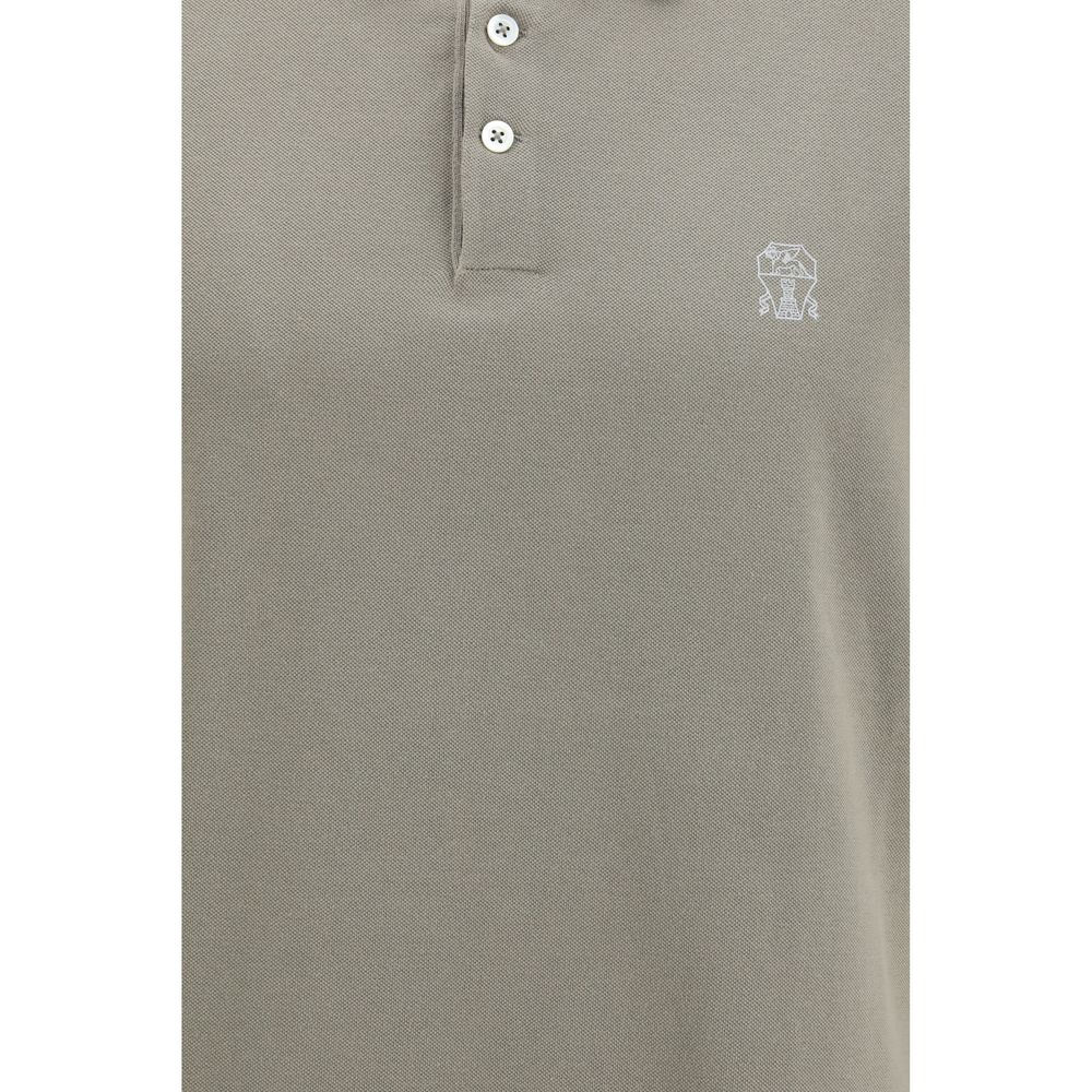 Brunello Cucinelli Bicolor Cotton Polo Shirt