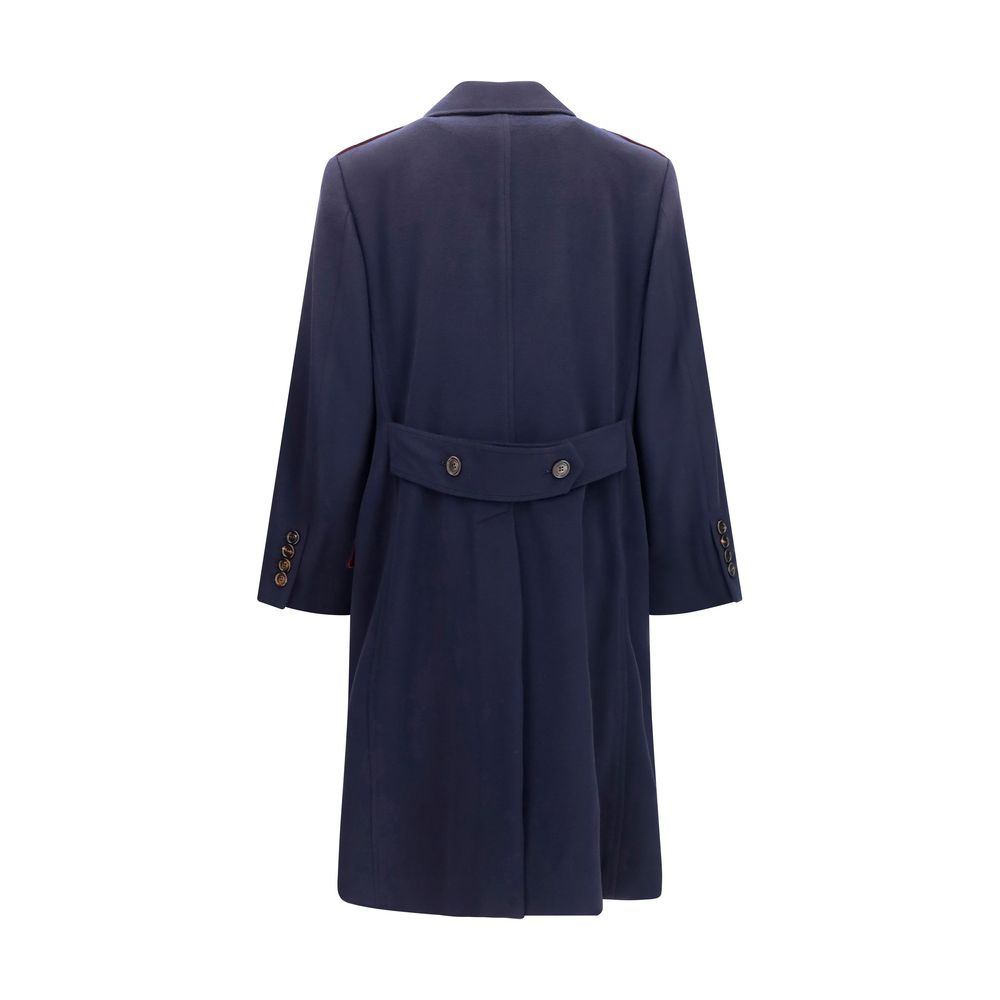 Brunello Cucinelli Blue Wool Oves Aries Coat
