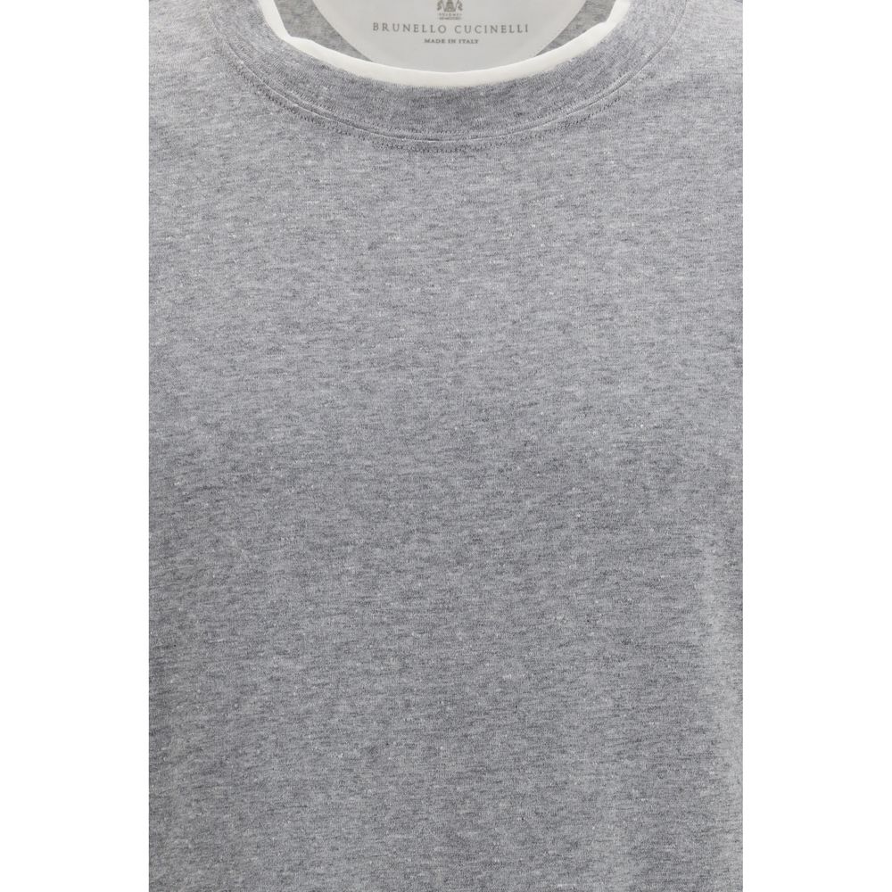 Brunello Cucinelli Gray Cotton T-Shirt