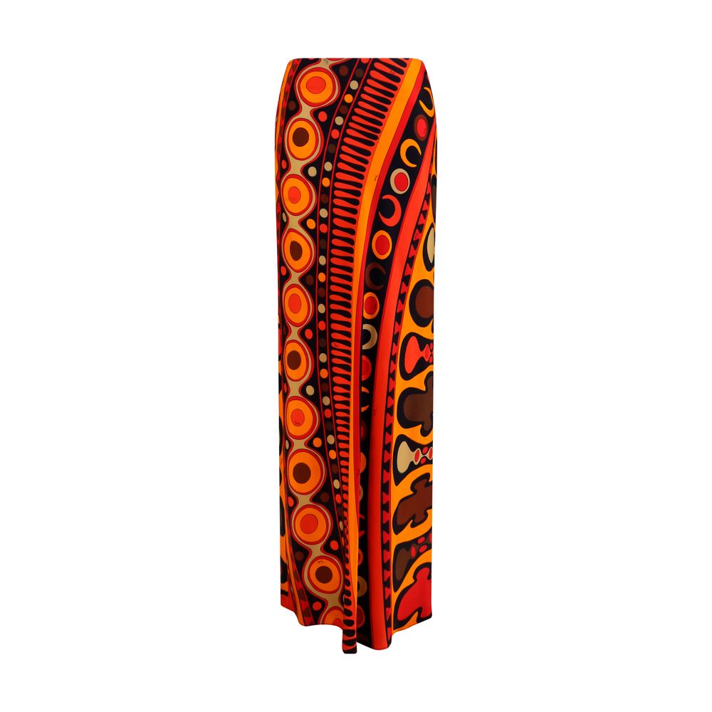 Emilio Pucci Orange Viscose Long Skirt