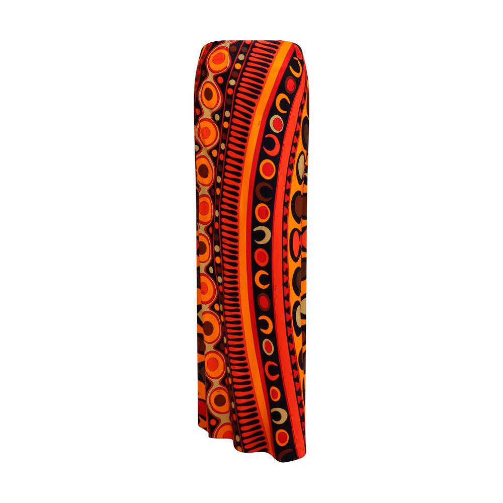Emilio Pucci Orange Viscose Long Skirt