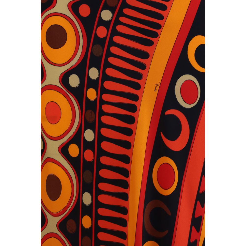 Emilio Pucci Orange Viscose Long Skirt