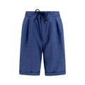 Brunello Cucinelli Blue Linen Bermuda Shorts