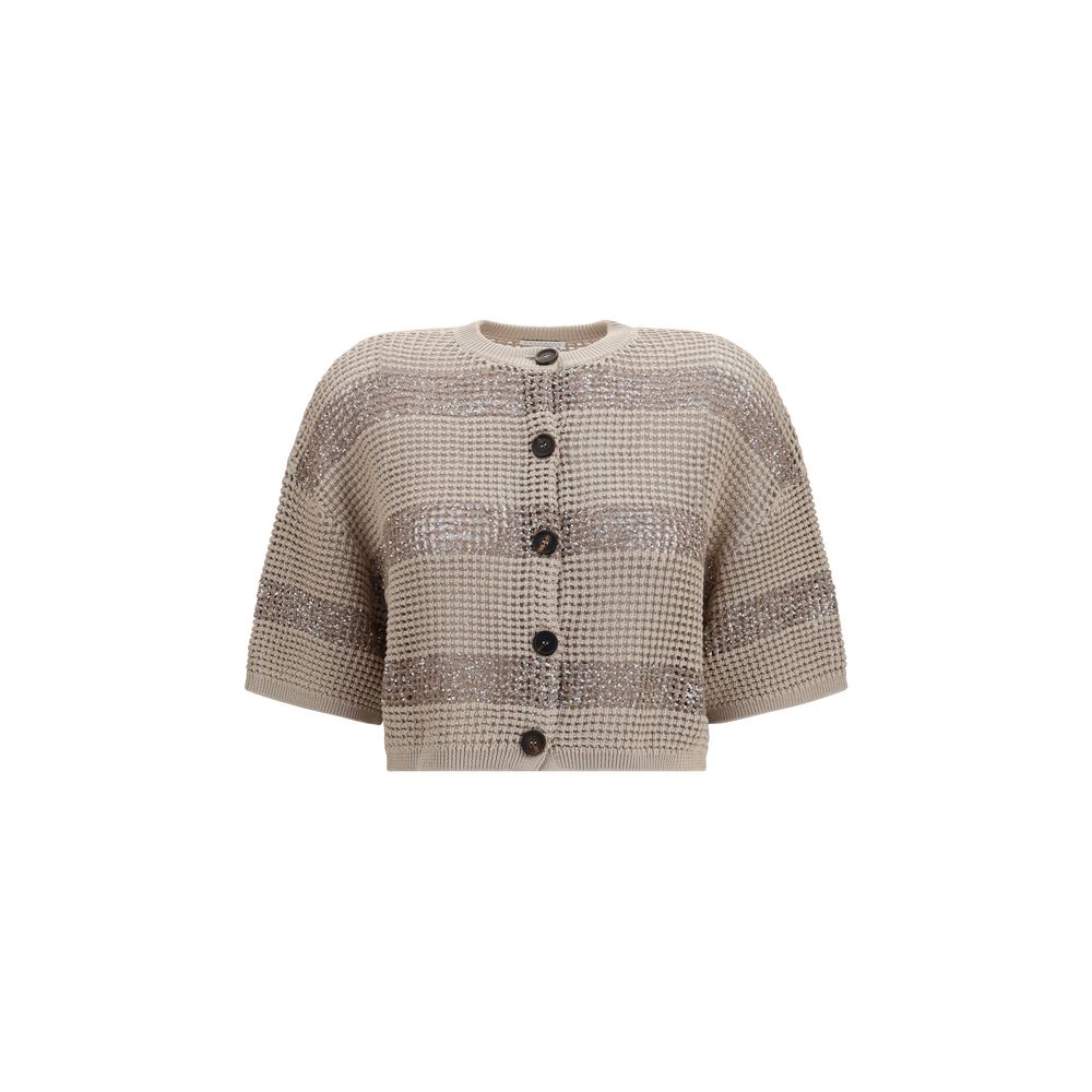 Brunello Cucinelli Beige Cotton Cardigan