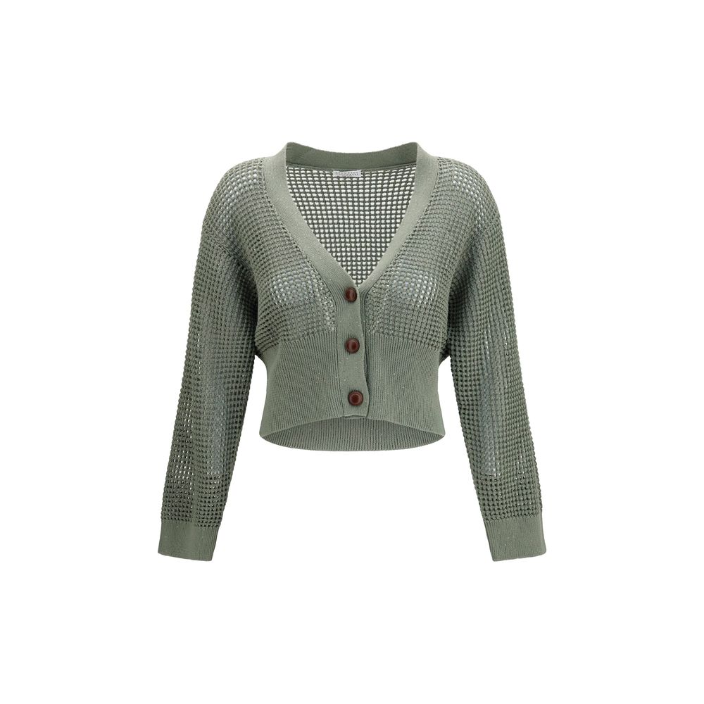 Brunello Cucinelli Bicolor Cotton Cardigan