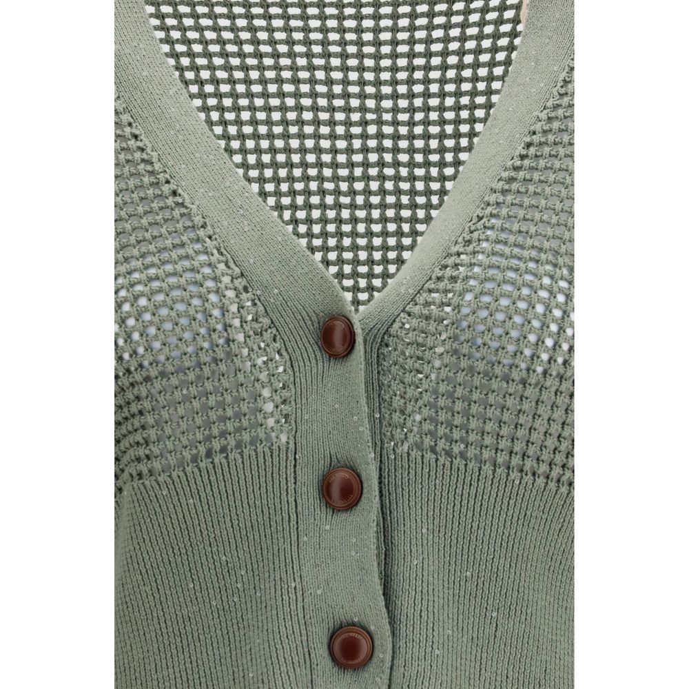 Brunello Cucinelli Bicolor Cotton Cardigan
