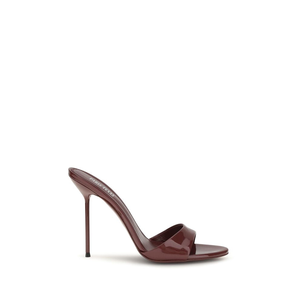 Paris Texas Bordeaux Calf Leather Bos Taurus Stiletto Heel Sandals