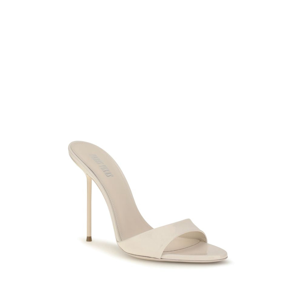 Paris Texas Beige Calf Leather Bos Taurus Stiletto Heel Sandals