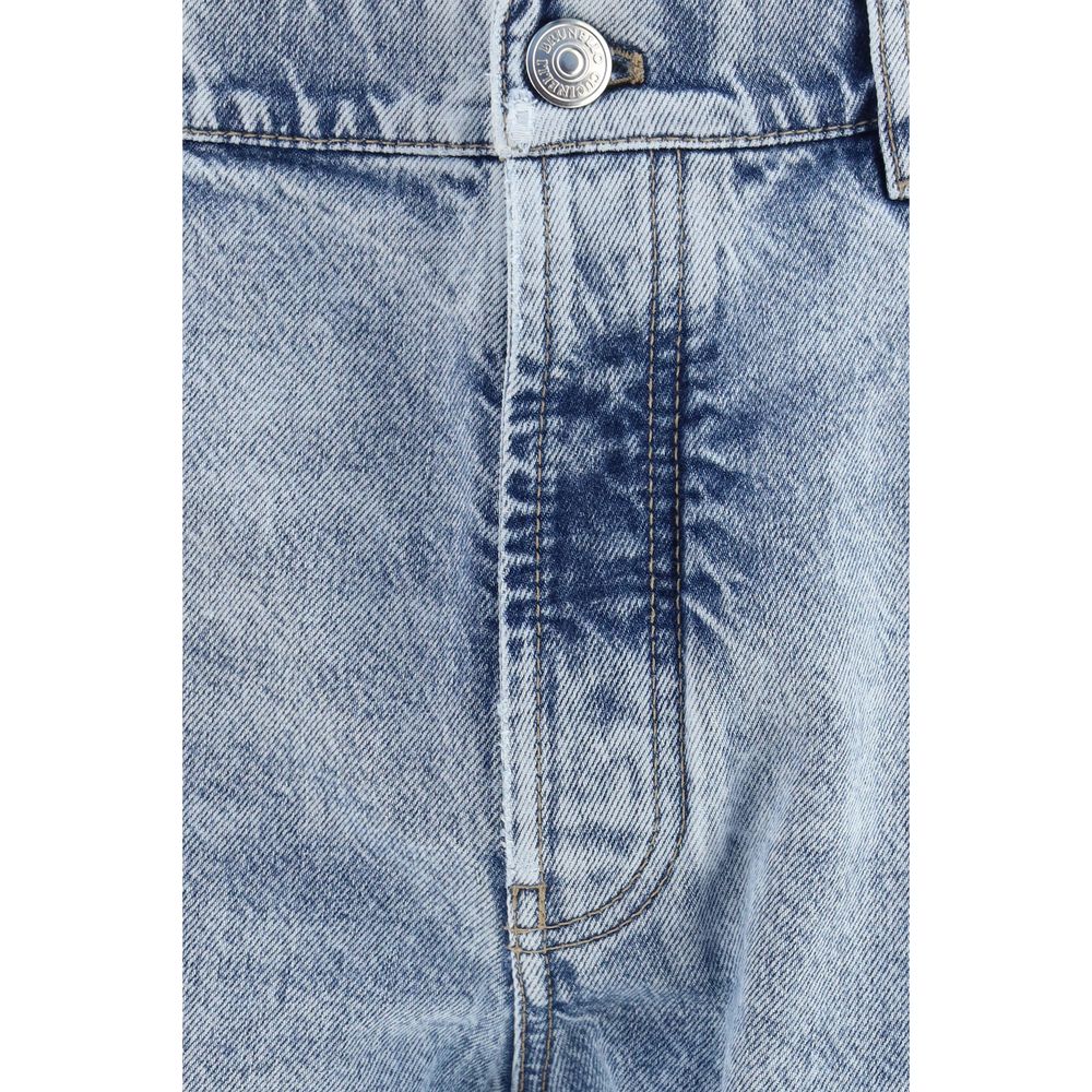 Brunello Cucinelli Blue Cotton Straight-Leg Jeans