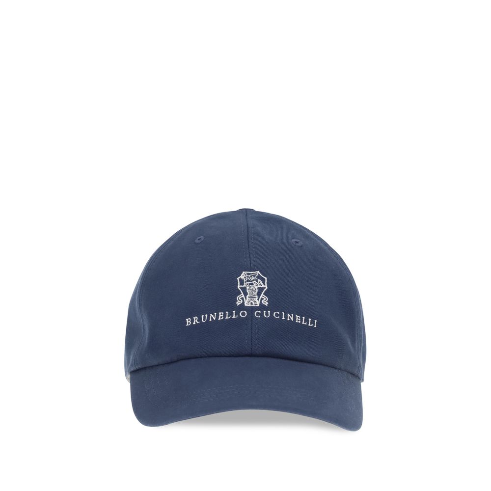 Brunello Cucinelli Blue Cotton Cap (Baseball Hat)