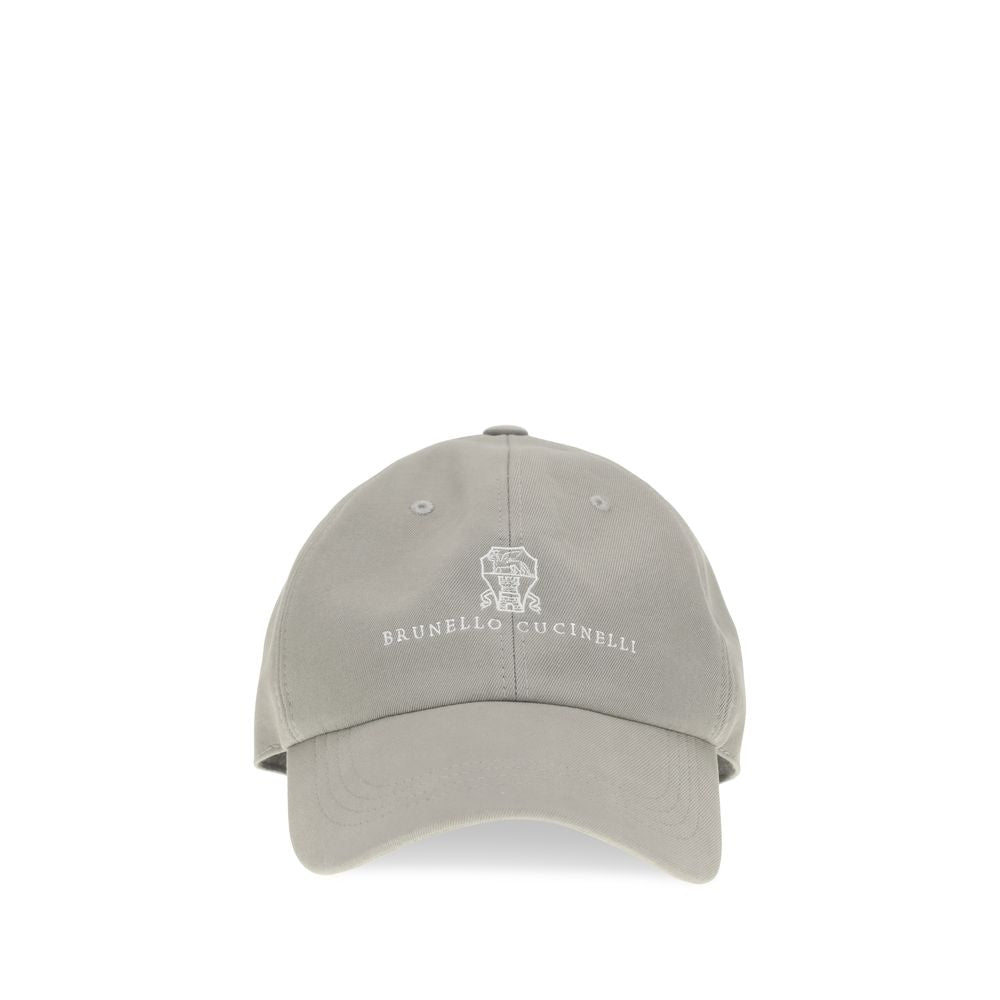 Brunello Cucinelli Gray Cotton Cap (Baseball Hat)