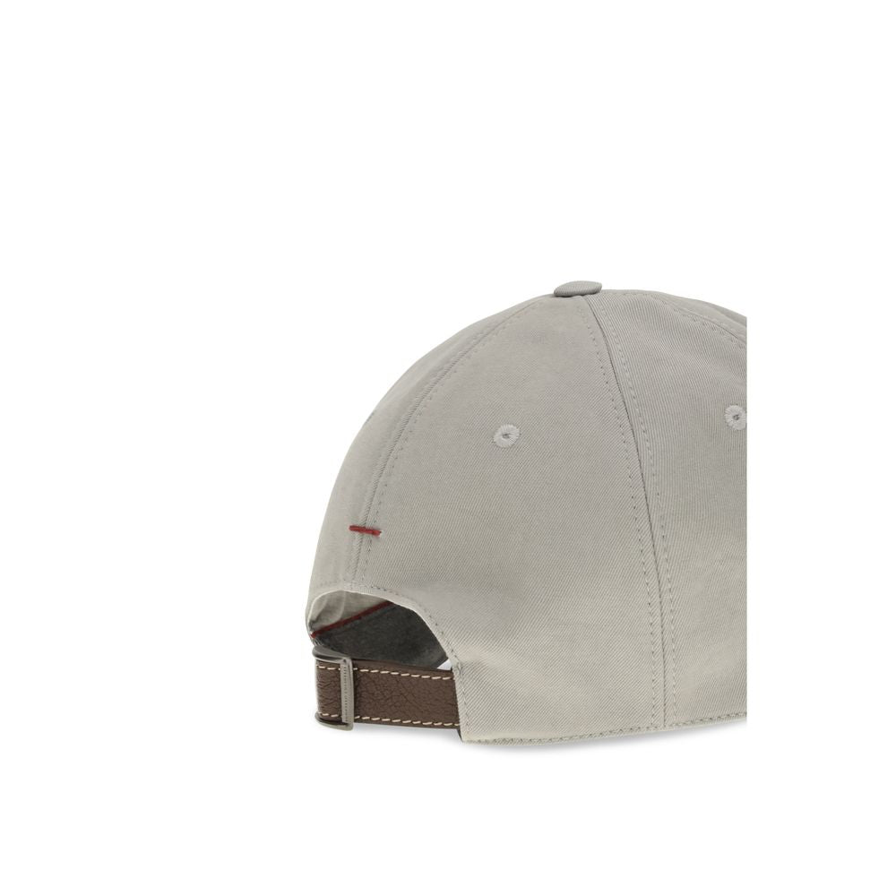 Brunello Cucinelli Gray Cotton Cap (Baseball Hat)