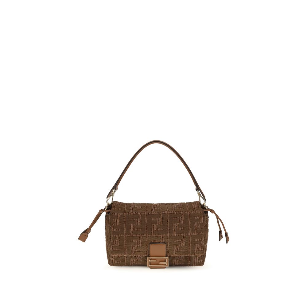 Fendi Brown Raffia Shoulder Bag