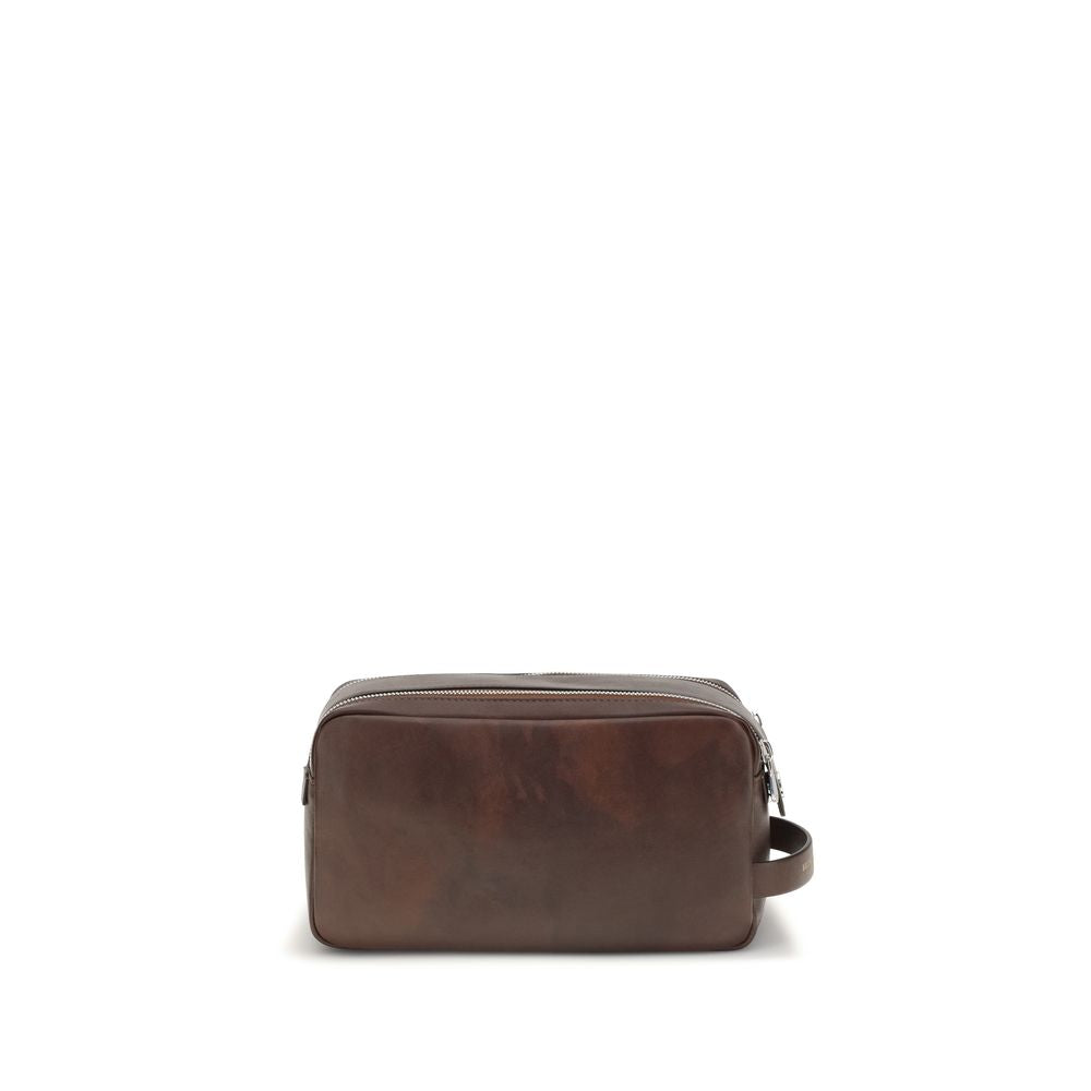 Brunello Cucinelli Brown Calf Leather Bos Taurus Wallet