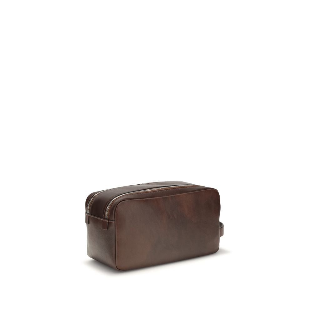 Brunello Cucinelli Brown Calf Leather Bos Taurus Wallet