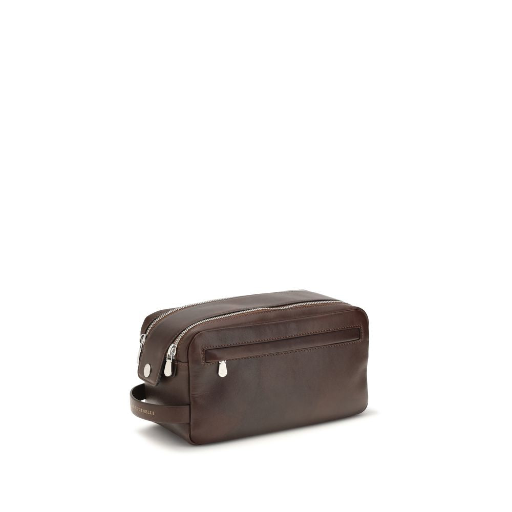 Brunello Cucinelli Brown Calf Leather Bos Taurus Wallet