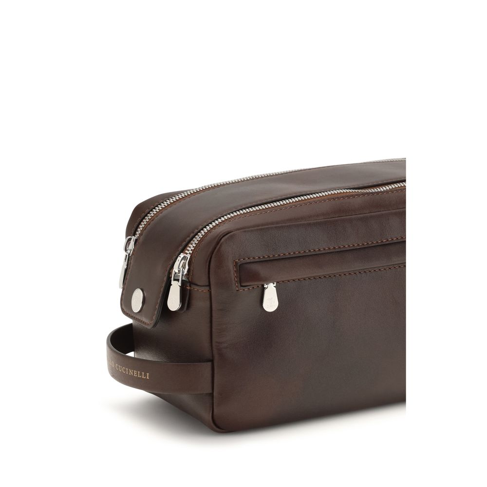 Brunello Cucinelli Brown Calf Leather Bos Taurus Wallet