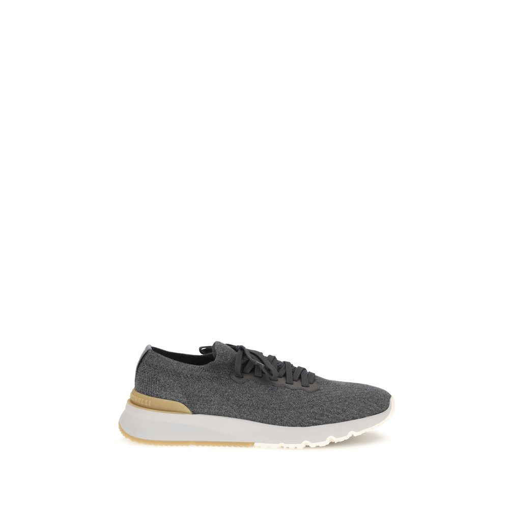 Brunello Cucinelli Blue Cotton Low Top Sneakers