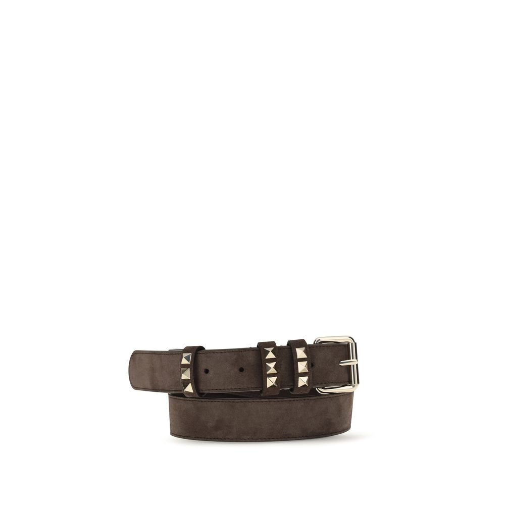 Valentino Garavani Brown Suede Leather Regular Belt