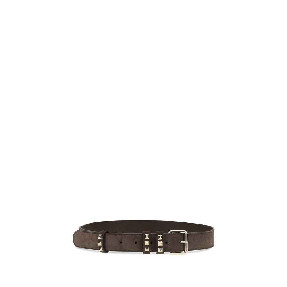 Valentino Garavani Brown Suede Leather Regular Belt