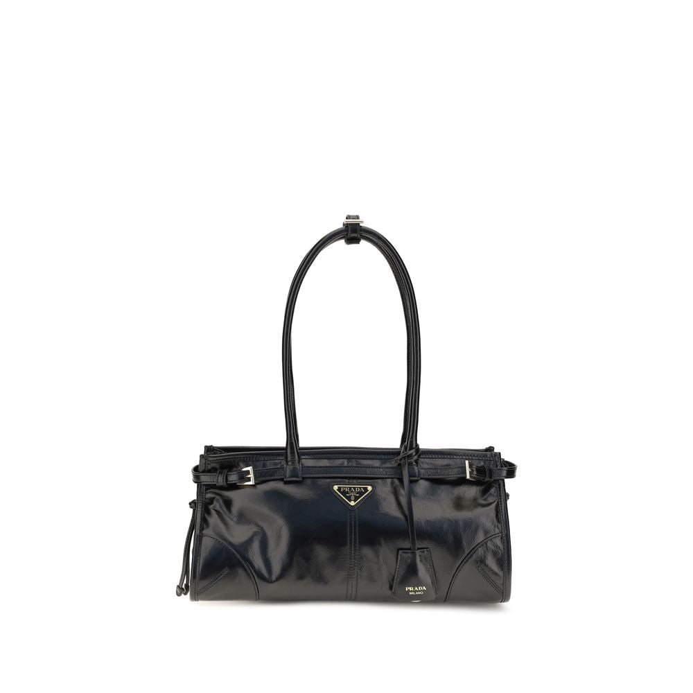 Prada Black Calf Leather Bos Taurus Handbag