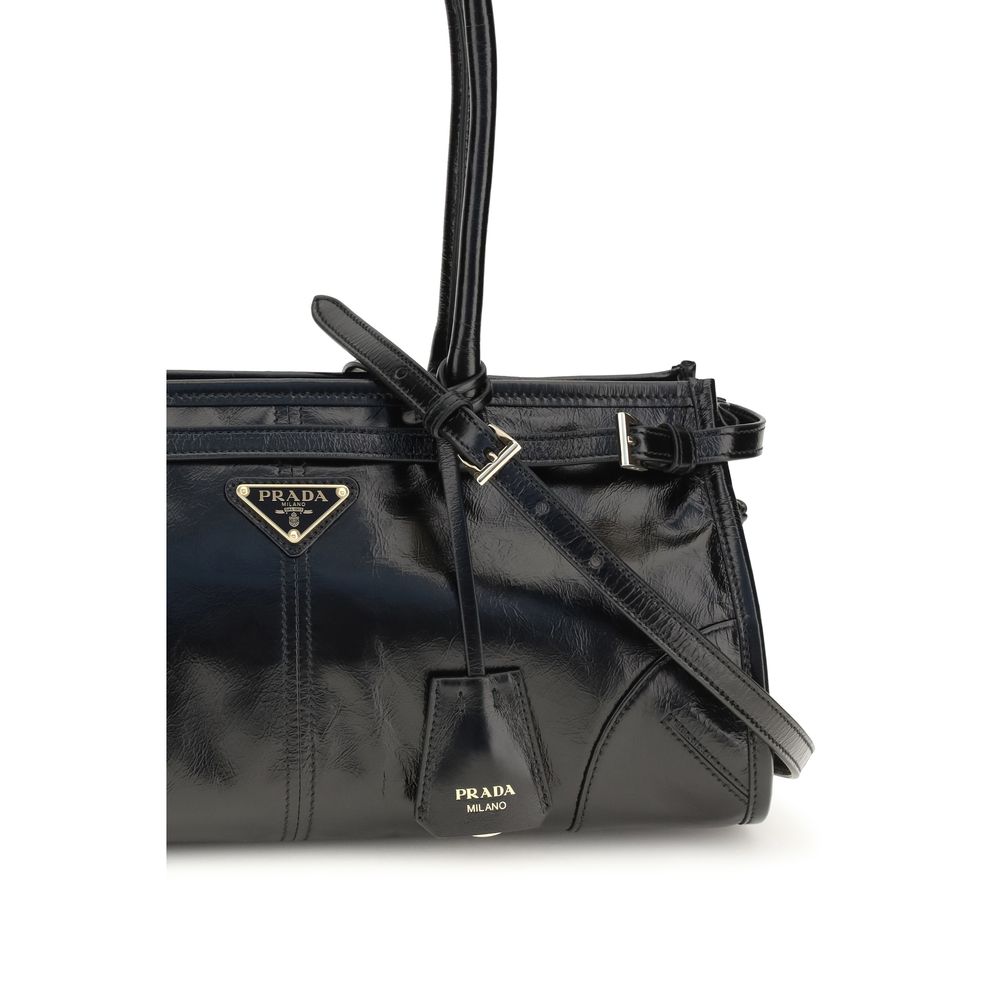 Prada Black Calf Leather Bos Taurus Handbag