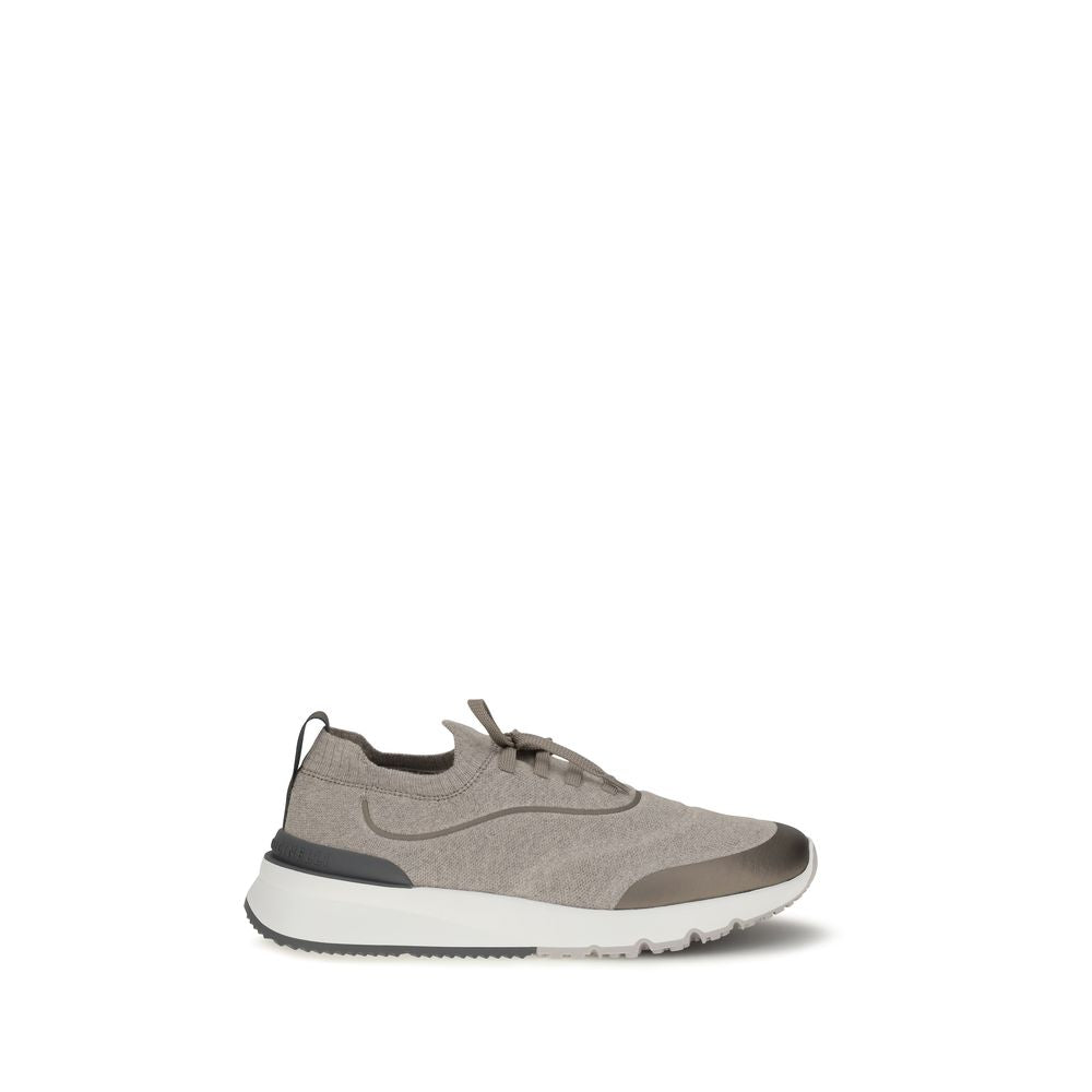 Brunello Cucinelli Brown Cotton Athletic Sneakers