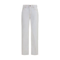 Versace White Cotton High-Waisted Jean