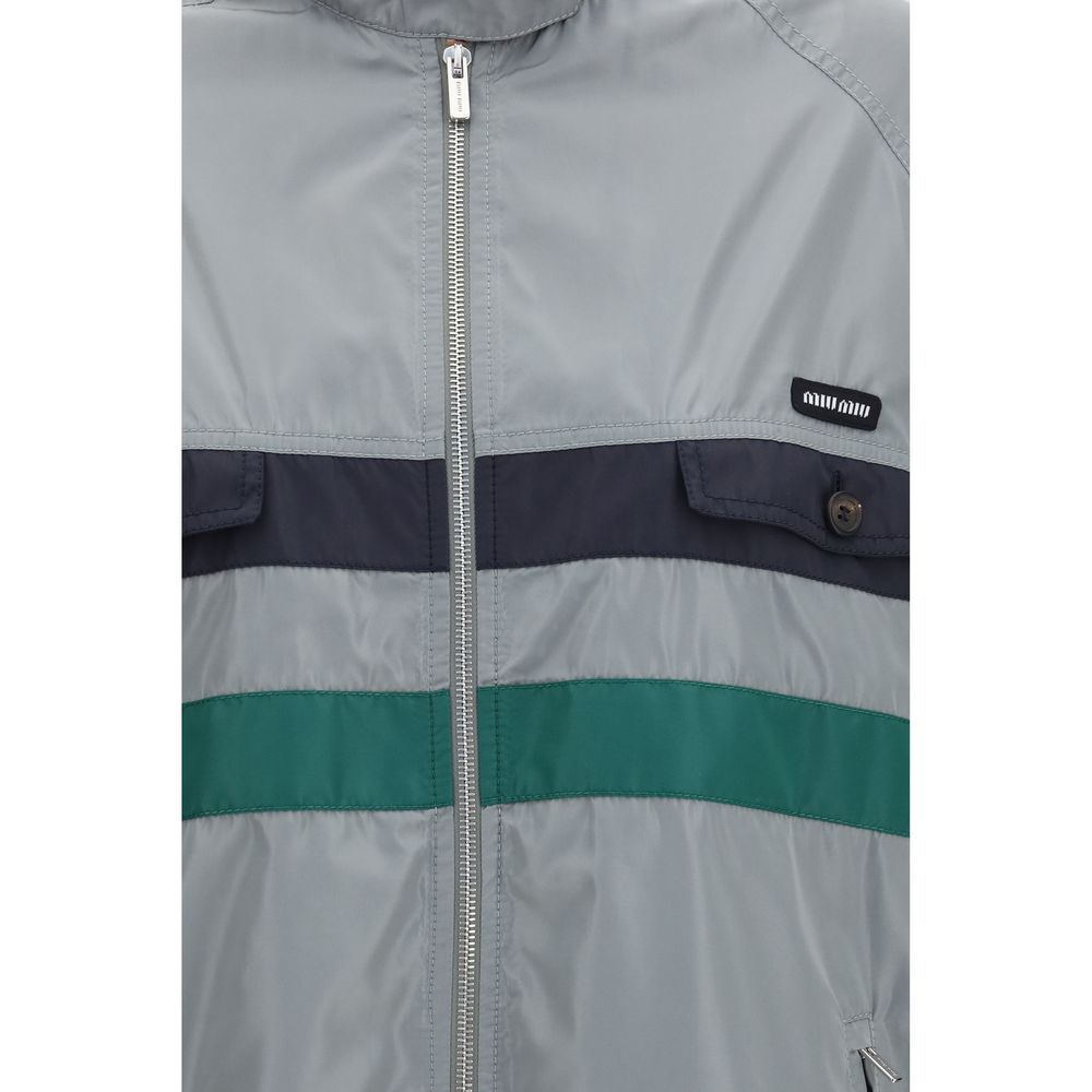 Miu Miu Gray Polyester Shell Jacket