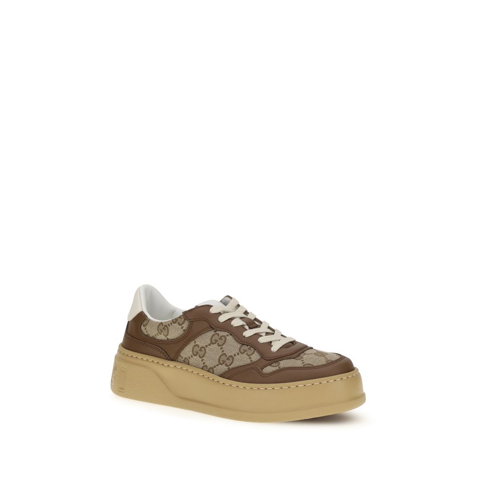 Gucci Beige Calf Leather Bos Taurus Chunky Sneakers