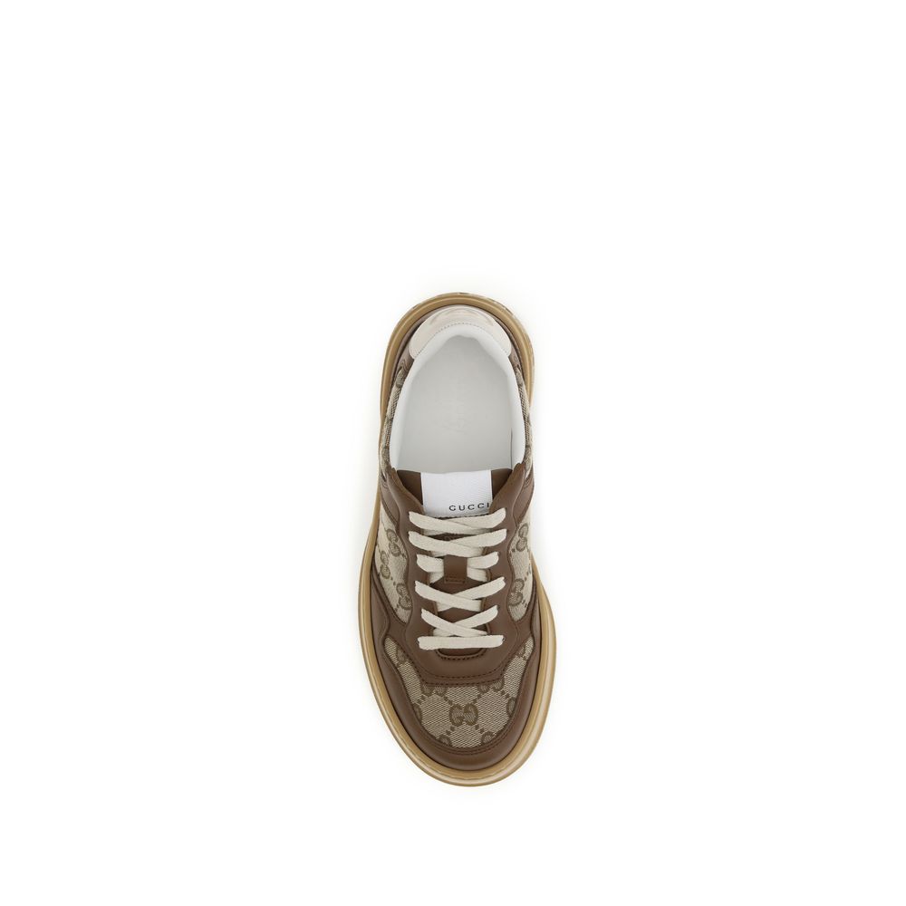 Gucci Beige Calf Leather Bos Taurus Chunky Sneakers
